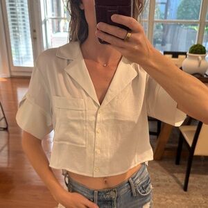 Elegant White Button-Down Shirt for Women